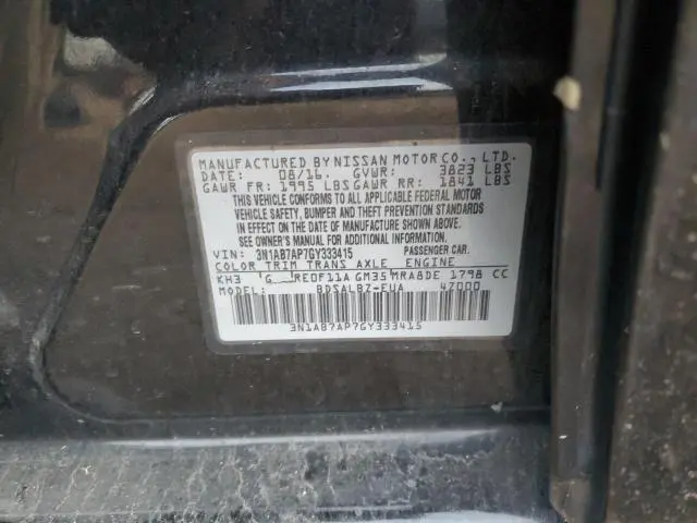 2016 NISSAN SENTRA S  
