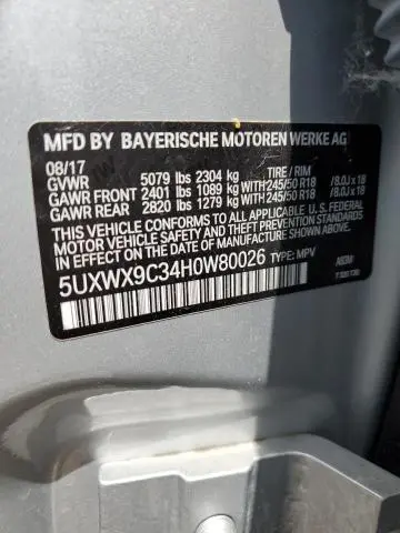 2017 BMW X3 XDRIVE28I  