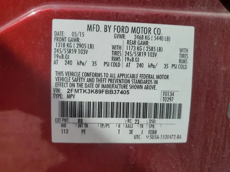 2015 FORD EDGE TITANIUM  