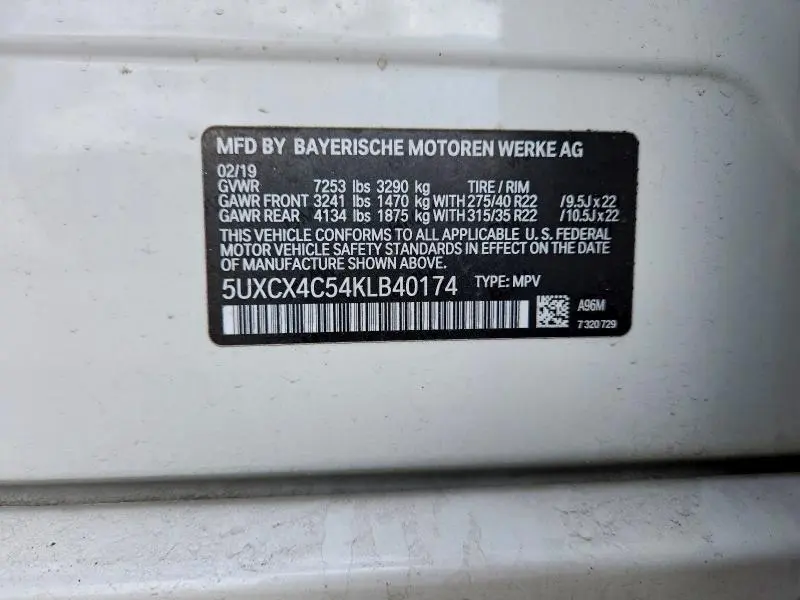 2019 BMW X7 XDRIVE50I  