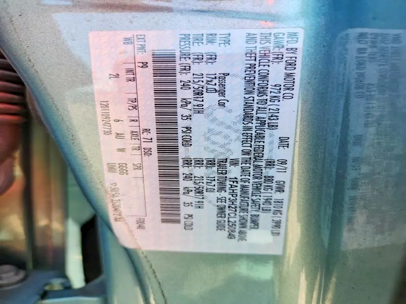 2012 FORD FOCUS SEL  