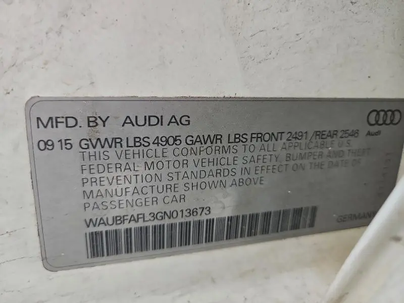 2016 AUDI A4 PREMIUM S-LINE  