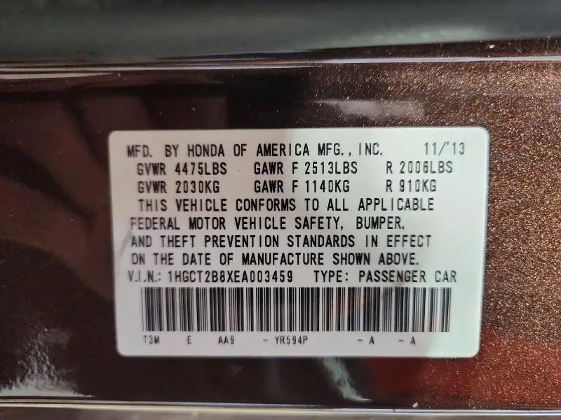 2014 HONDA ACCORD EXL  