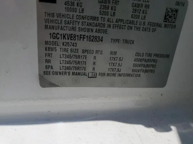 2015 CHEVROLET SILVERADO K2500 HEAVY DUTY LT  