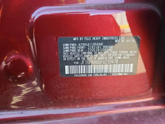 2015 SUBARU IMPREZA   