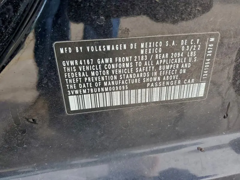 2022 VOLKSWAGEN JETTA SE  