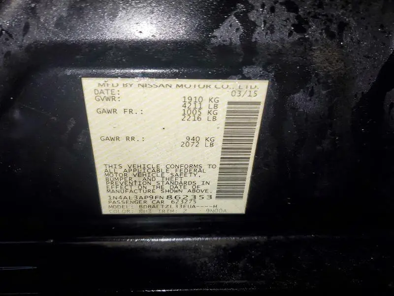 2015 NISSAN ALTIMA 2.5  