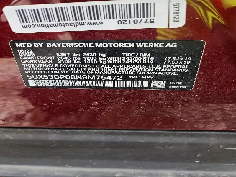 2022 BMW X3 XDRIVE30I  