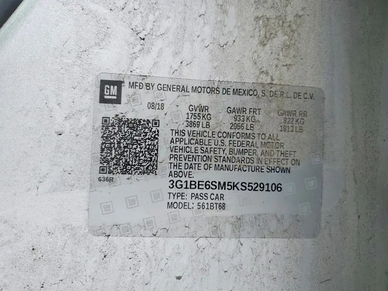 2019 CHEVROLET CRUZE LT  