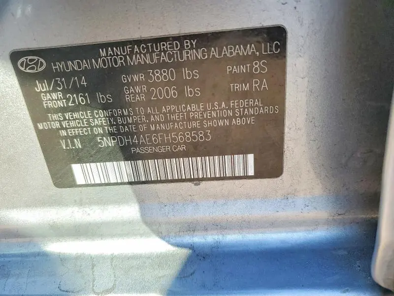 2015 HYUNDAI ELANTRA LI   