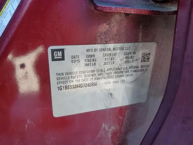 2016 CHEVROLET CRUZE LT  