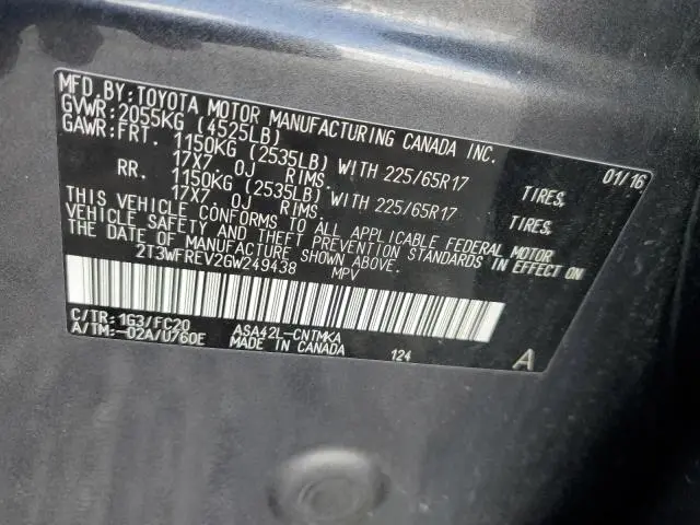 2016 TOYOTA RAV4 XLE  