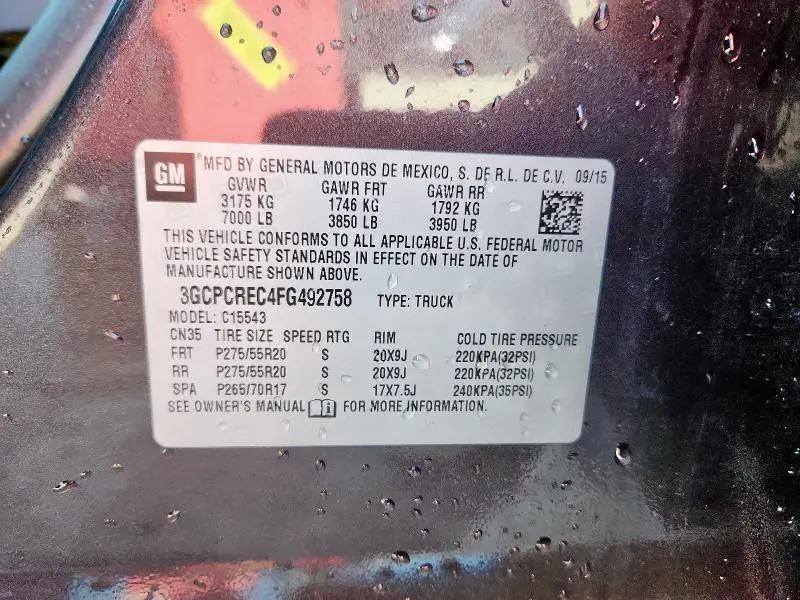 2015 CHEVROLET SILVERADO C1500 LT  