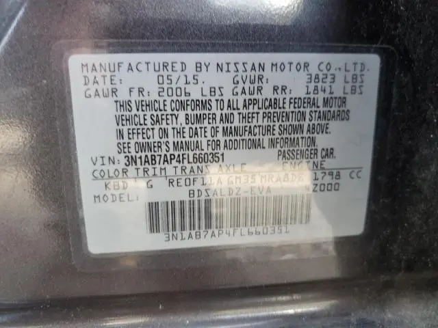 2015 NISSAN SENTRA S  