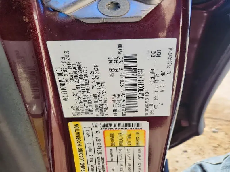 2017 FORD FUSION TITANIUM  