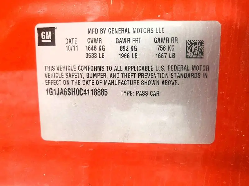 2012 CHEVROLET SONIC LS  