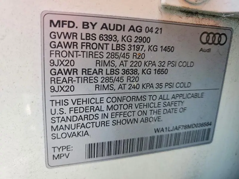 2021 AUDI Q7 PREMIUM PLUS  