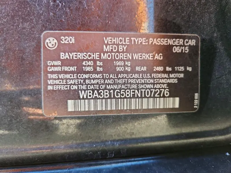 2015 BMW 320 I  