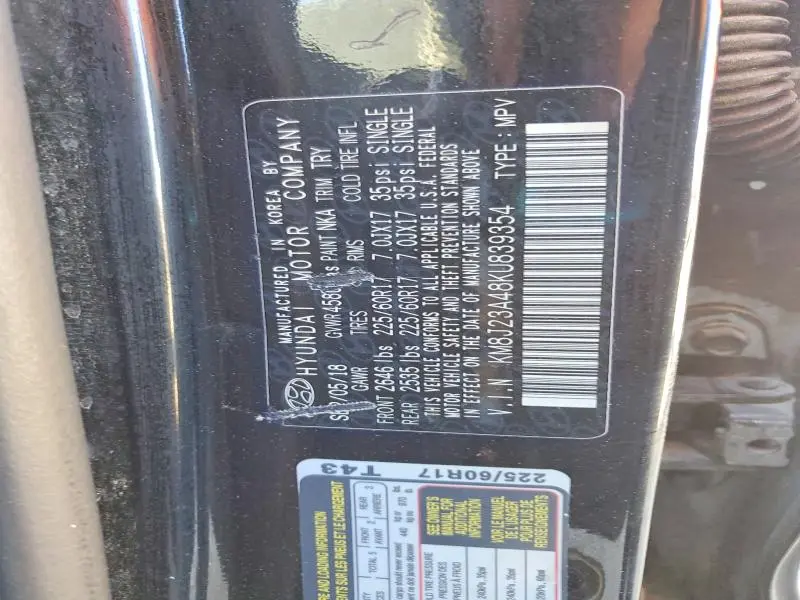 2019 HYUNDAI TUCSON SE  