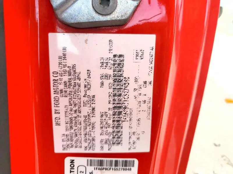 2016 FORD MUSTANG GT  