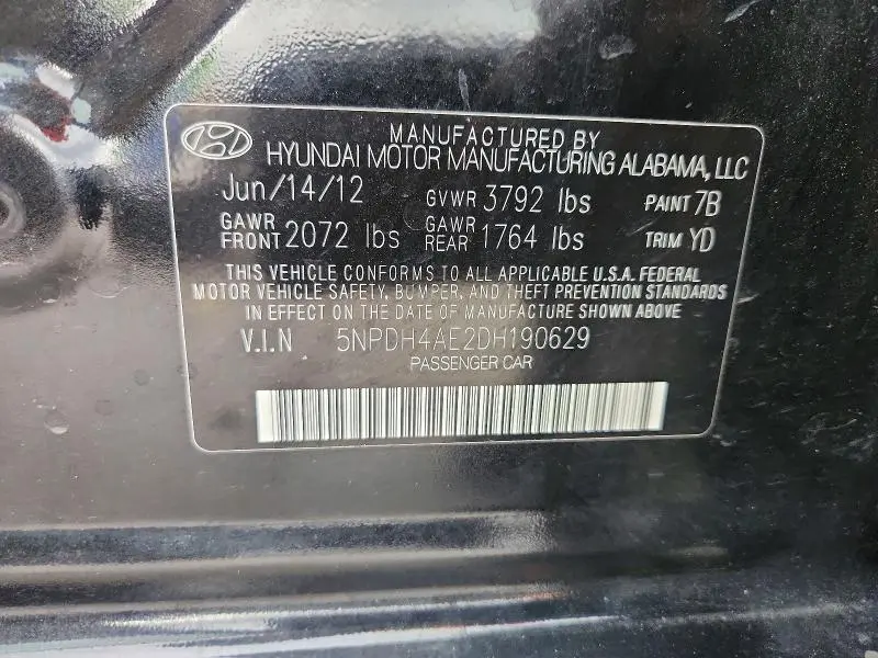 2013 HYUNDAI ELANTRA LIMITED  