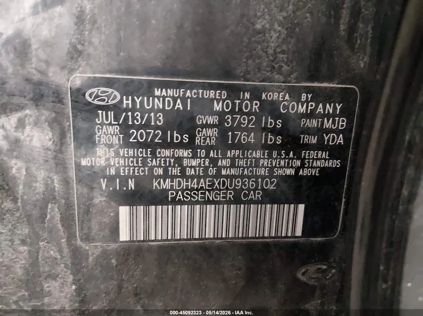 2013 HYUNDAI ELANTRA GLS