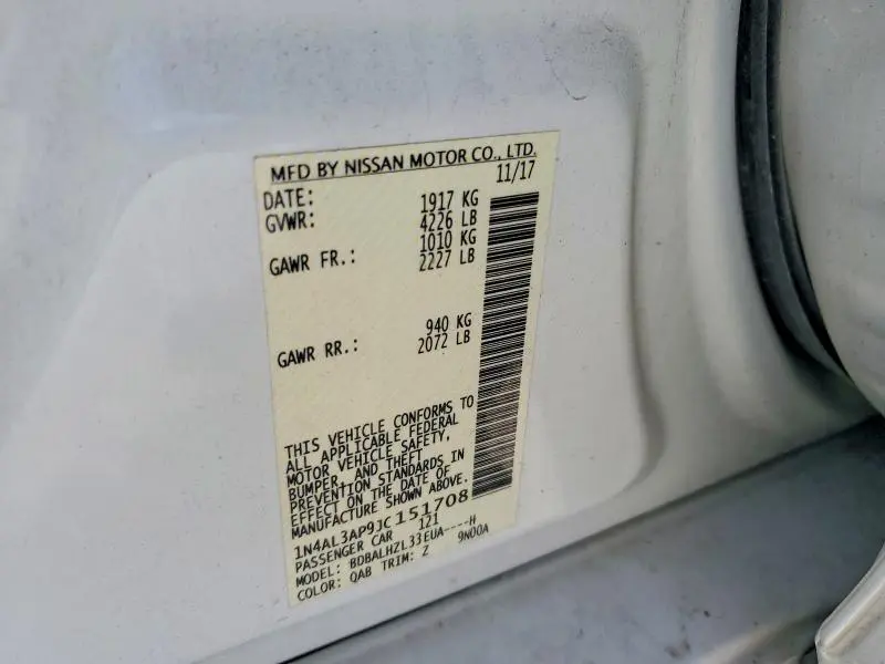 2018 NISSAN ALTIMA 2.5 SR  