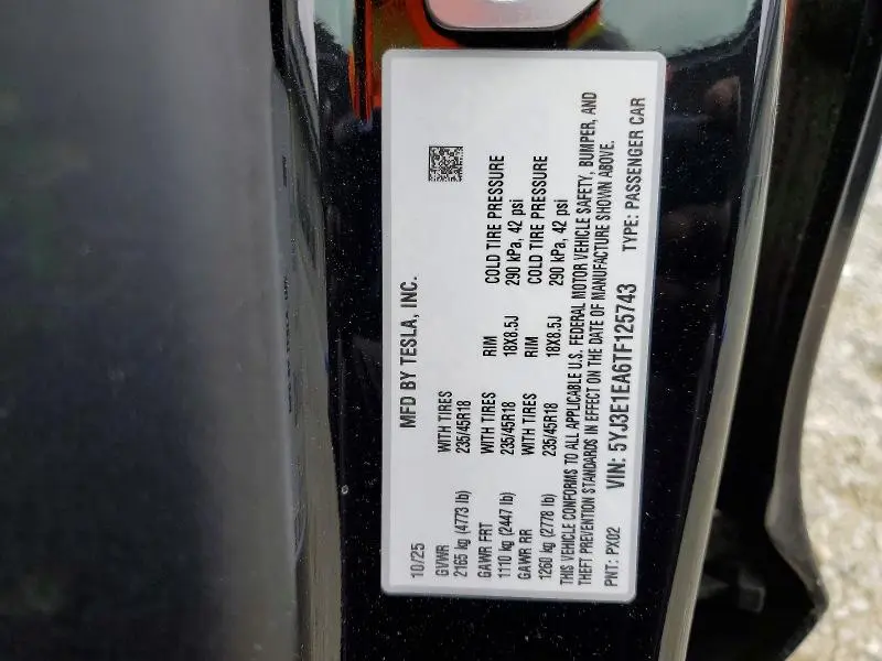 2026 TESLA MODEL 3   