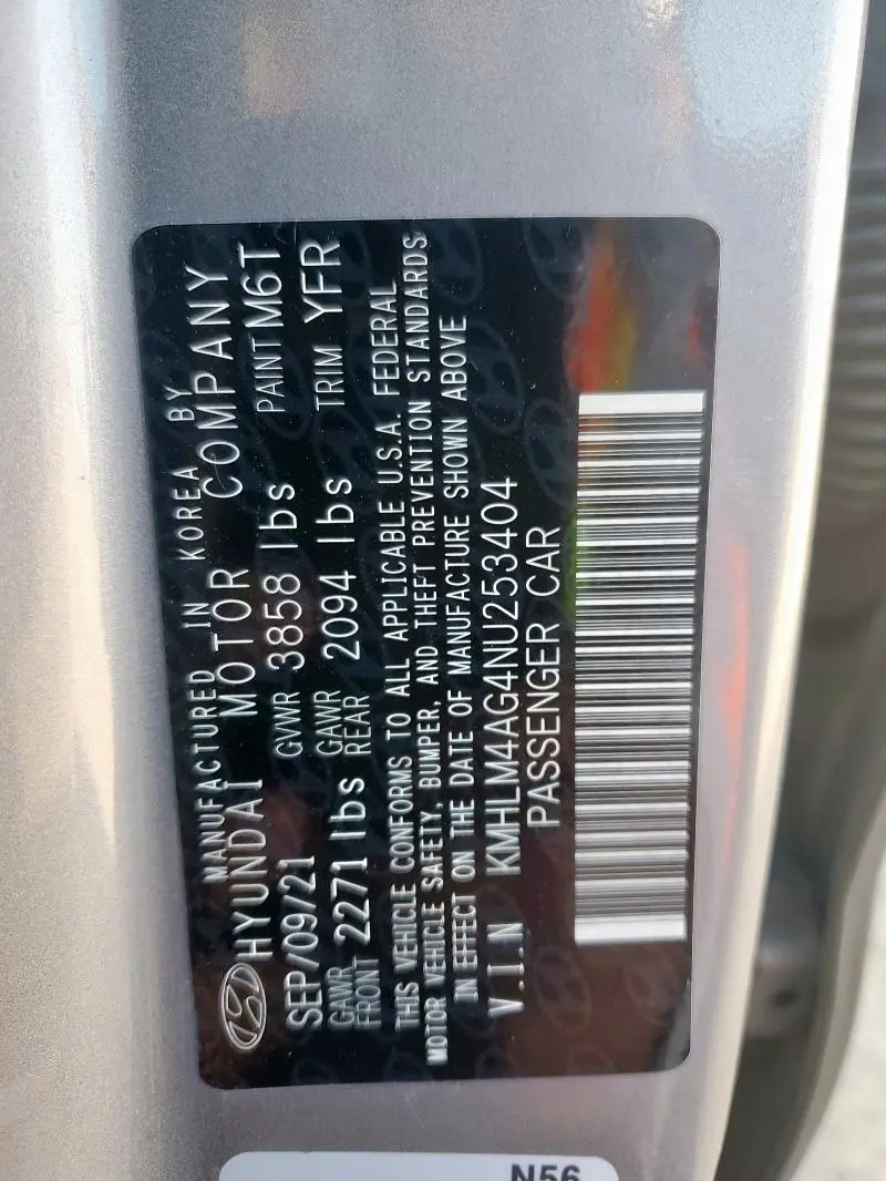 2022 HYUNDAI ELANTRA SEL  