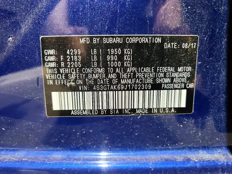 2018 SUBARU IMPREZA SPORT  