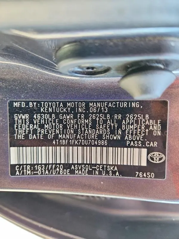 2013 TOYOTA CAMRY SE  