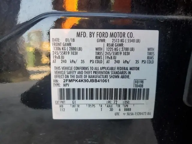 2018 FORD EDGE TITANIUM  