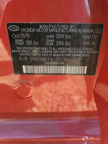 2020 HYUNDAI ELANTRA SEL  