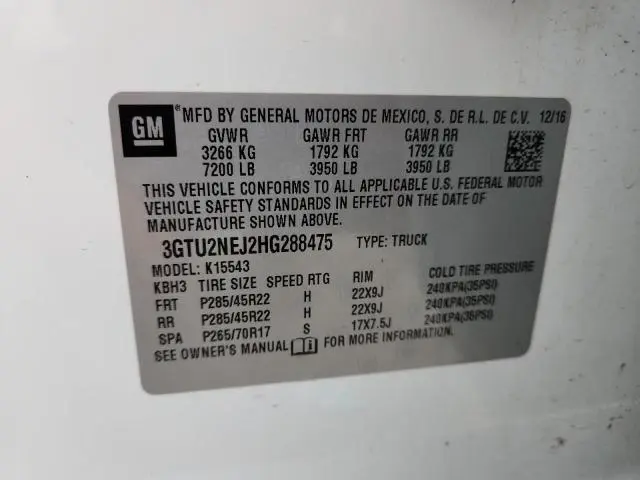 2017 GMC SIERRA K1500 SLT  