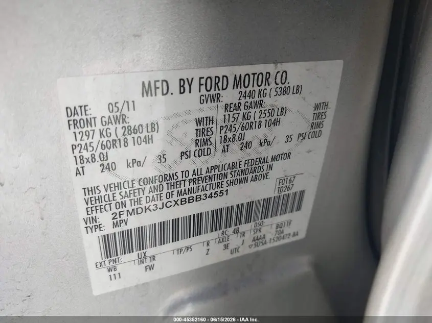 2011 FORD EDGE SEL