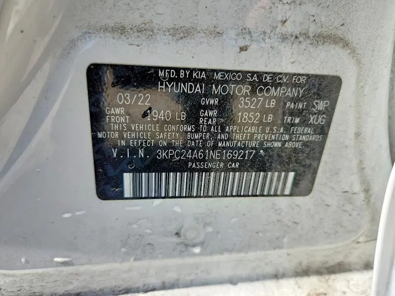 2022 HYUNDAI ACCENT SE  