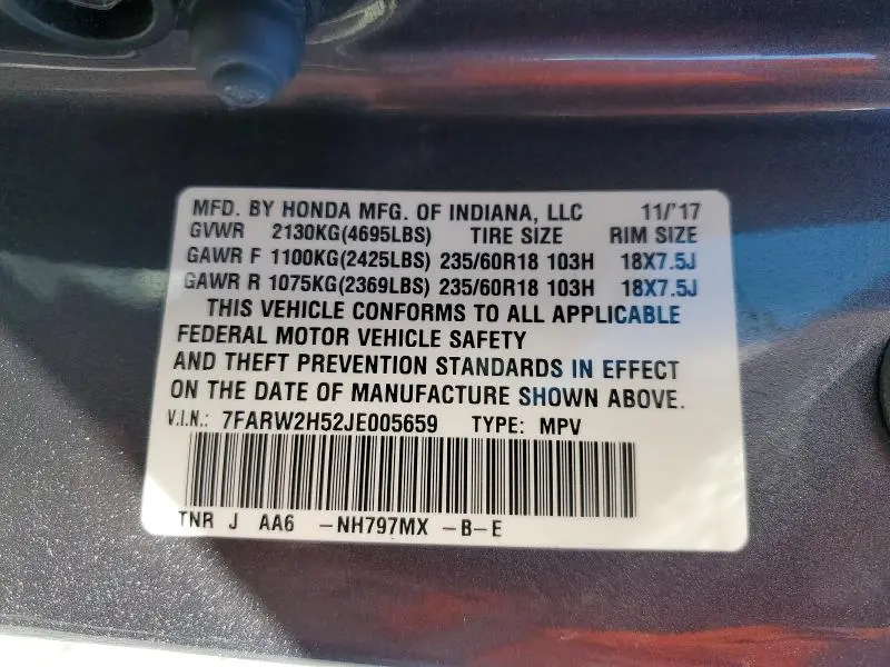 2018 HONDA CR-V EX  