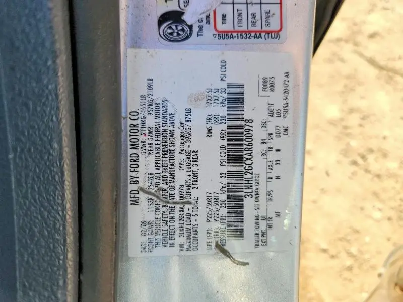 2010 LINCOLN MKZ   