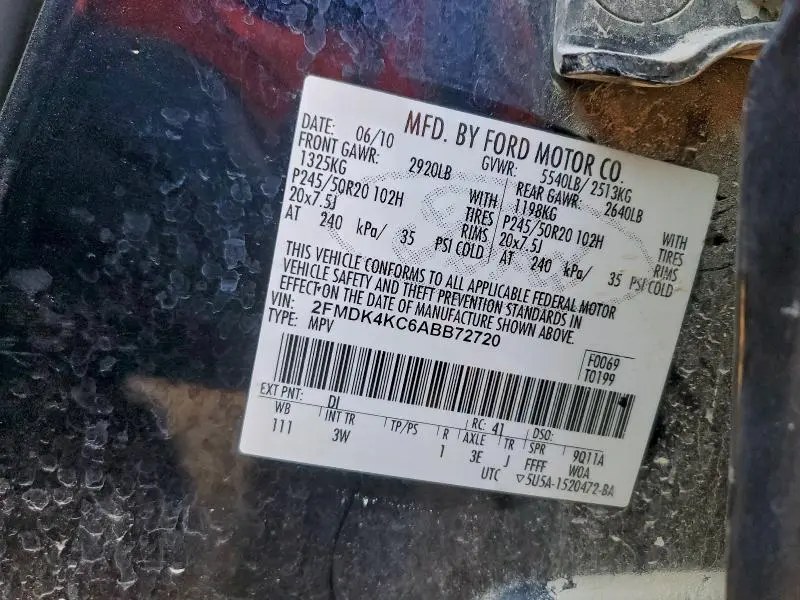 2010 FORD EDGE LIMITED  