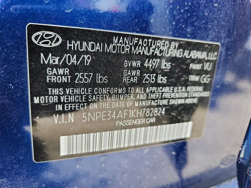 2019 HYUNDAI SONATA LIMITED  