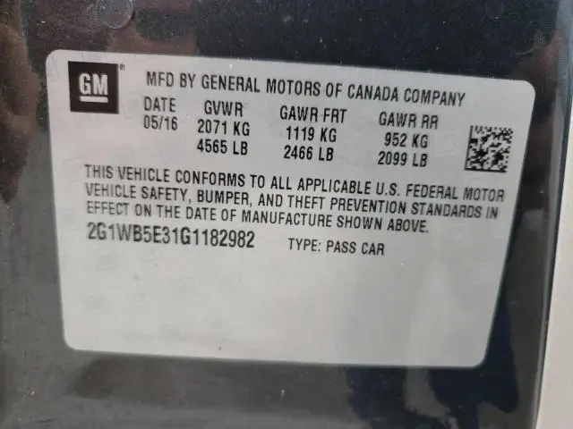2016 CHEVROLET IMPALA LIMITED LT  