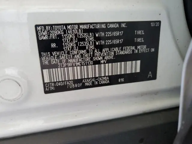 2021 TOYOTA RAV4 XLE  