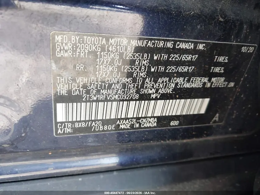 2021 TOYOTA RAV4 XLE