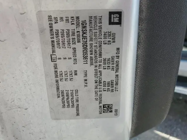 2013 CHEVROLET SUBURBAN K1500 LT  