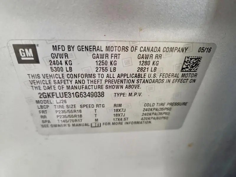 2016 GMC TERRAIN SLT  