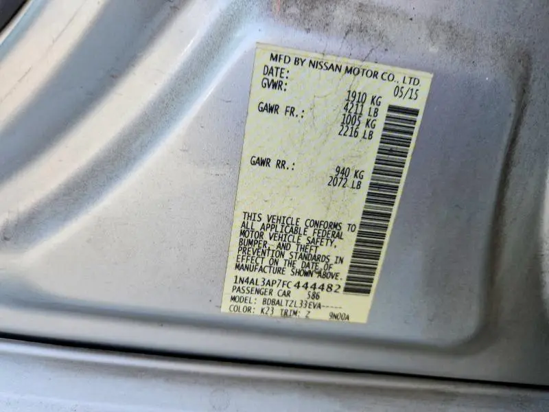 2015 NISSAN ALTIMA 2.5  