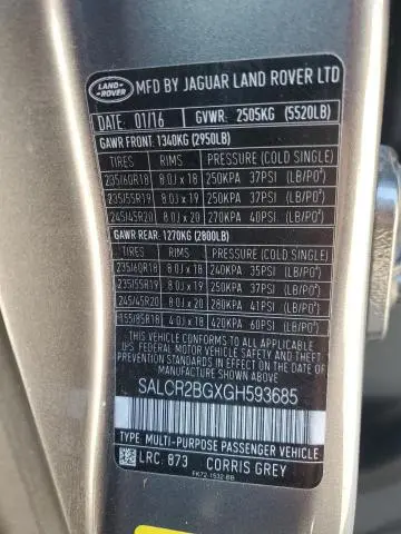 2016 LAND ROVER DISCOVERY SPORT HSE  