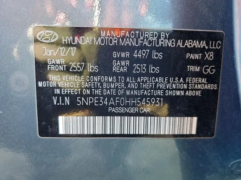 2017 HYUNDAI SONATA SPORT  