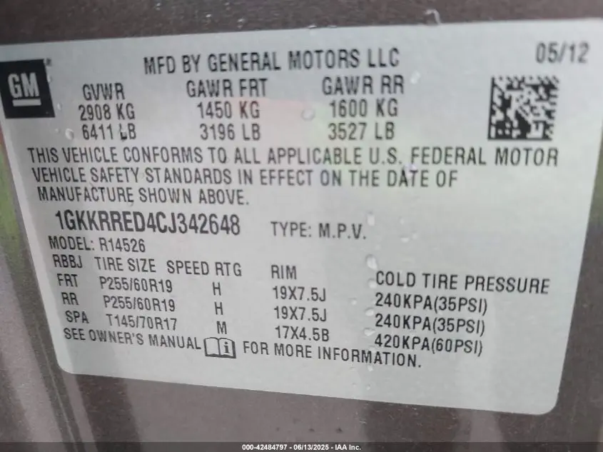 2012 GMC ACADIA SLT-1