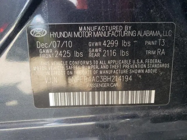 2011 HYUNDAI SONATA GLS  
